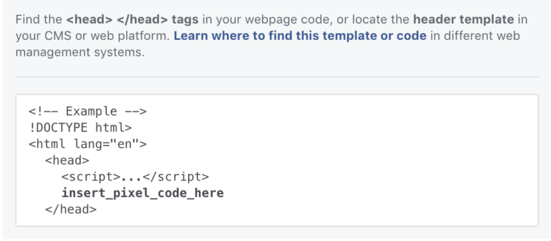 facebook pixel code